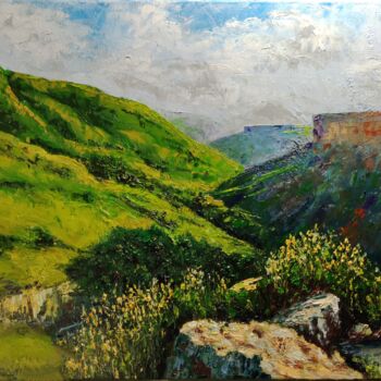 Painting titled "Mountain peaks" by Svetlana Dushina, Original Artwork, Oil