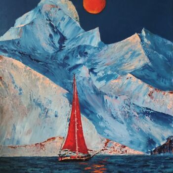 Schilderij getiteld "iceberg" door Svetlana Dushina, Origineel Kunstwerk, Olie