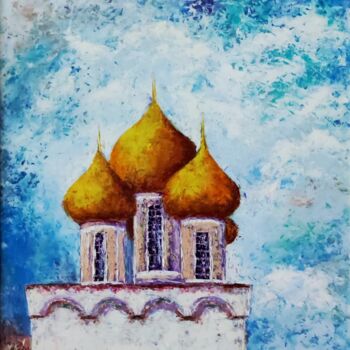 Картина под названием "Golden domes" - Svetlana Dushina, Подлинное произведение искусства, Масло