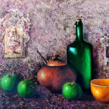 Картина под названием "cook a pot" - Svetlana Dushina, Подлинное произведение искусства, Масло
