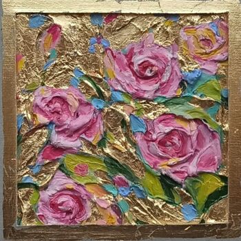"Roses Painting, Flo…" başlıklı Tablo Svetlana Sindere tarafından, Orijinal sanat, Petrol Karton üzerine monte edilmiş