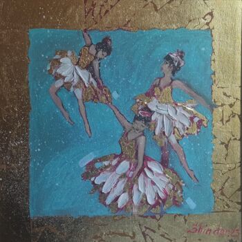 Painting titled "Ballet Painting Bal…" by Svetlana Sindere, Original Artwork, Oil Mounted on Cardboard