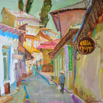 Painting titled "Wine and drugstore" by Svetlana Kalinicheva, Original Artwork, Oil