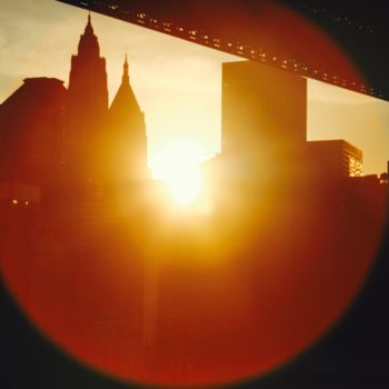 Photographie intitulée "Manhattan bridge" par Sebrede, Œuvre d'art originale, Photographie numérique