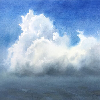 Schilderij getiteld "Wolke" door Svetlana Kilian, Origineel Kunstwerk, Aquarel