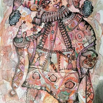 Картина под названием "Фигуристка" - Светлана Ковкова, Подлинное произведение искусства, Шариковая ручка