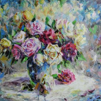 Pintura titulada "Розовая гармония" por Svetlana Kruglov, Obra de arte original, Oleo