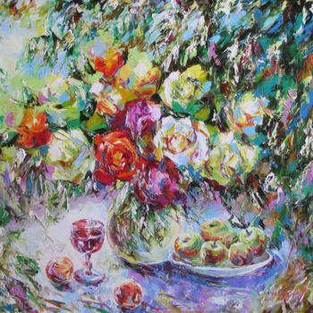 Painting titled "Яблочный Спас" by Svetlana Kruglov, Original Artwork