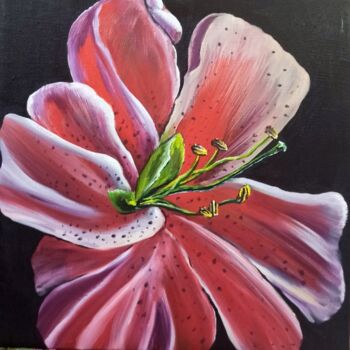 Painting titled "Lily flower" by Svetlana Kunegina, Original Artwork, Oil