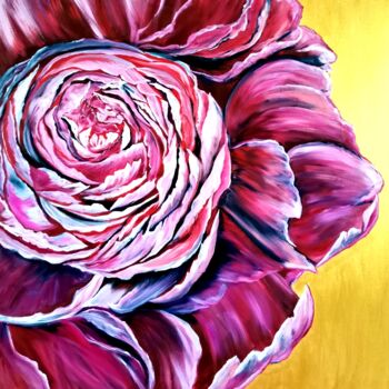 Malerei mit dem Titel "90x90 Bigger flower…" von Svetlana Kunegina, Original-Kunstwerk, Acryl