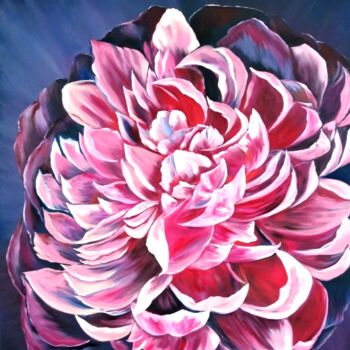 Malerei mit dem Titel "peony flower" von Svetlana Kunegina, Original-Kunstwerk, Öl
