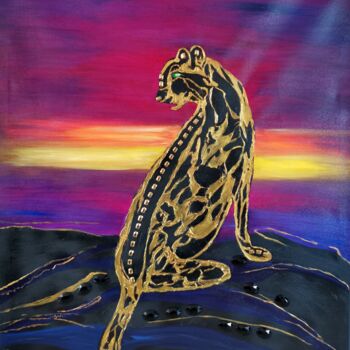 Картина под названием "Abstraction Leopard…" - Svetlana Kunegina, Подлинное произведение искусства, Акрил