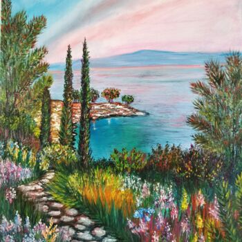 Pintura intitulada "sea shore" por Svetlana Kunegina, Obras de arte originais, Óleo