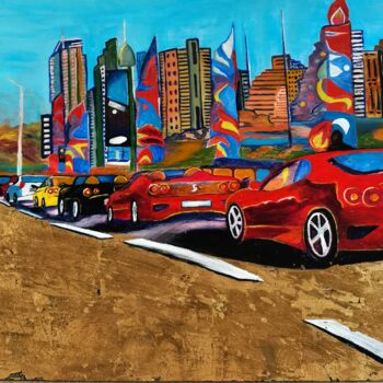 Painting titled "Dubai. The road to…" by Svetlana Kunegina, Original Artwork, Oil