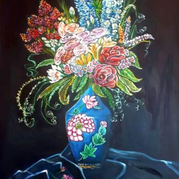 Ζωγραφική με τίτλο "bouquet of flowers" από Svetlana Kunegina, Αυθεντικά έργα τέχνης, Λάδι