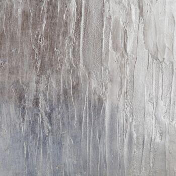 Painting titled "Ice" by Svetlana Lebedeva, Original Artwork, Metals Mounted on Wood Stretcher frame