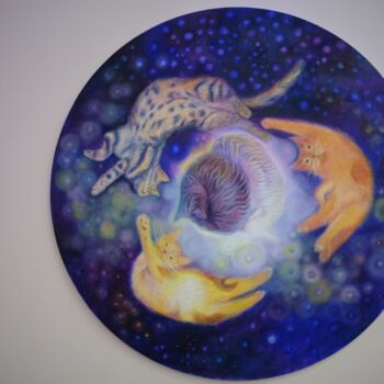 Schilderij getiteld "My Galaxy" door Svetlana Leont Eva, Origineel Kunstwerk, Olie