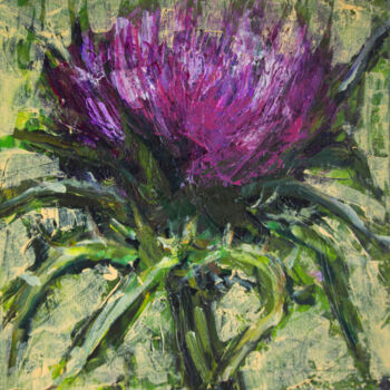 Peinture intitulée "prickly flower" par Svetlana Lukina, Œuvre d'art originale, Acrylique