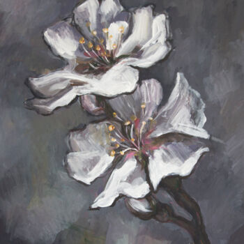 Peinture intitulée "almond blossom" par Svetlana Lukina, Œuvre d'art originale, Acrylique