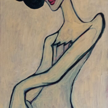 Ζωγραφική με τίτλο "Lady" από Svetlana Lukina, Αυθεντικά έργα τέχνης, Ακρυλικό