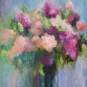 Картина под названием "Flowers II" - Svetlana Grishkovec-Kiisky, Подлинное произведение искусства, Масло Установлен на Дерев…