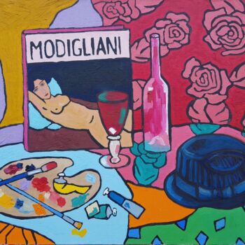 Картина под названием "In memory of Modigl…" - Svetlana Grishkovec-Kiisky, Подлинное произведение искусства, Масло Установле…
