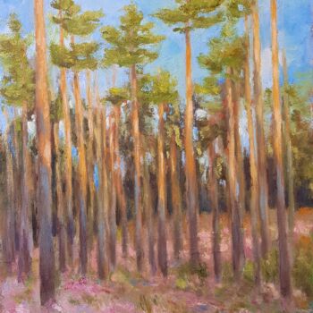 Картина под названием "Pine forest" - Svetlana Grishkovec-Kiisky, Подлинное произведение искусства, Масло Установлен на Дере…