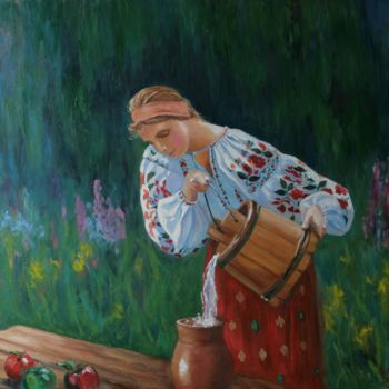 Pittura intitolato "Morning Freshness" da Svetlana Grishkovec-Kiisky, Opera d'arte originale, Olio Montato su Telaio per bar…
