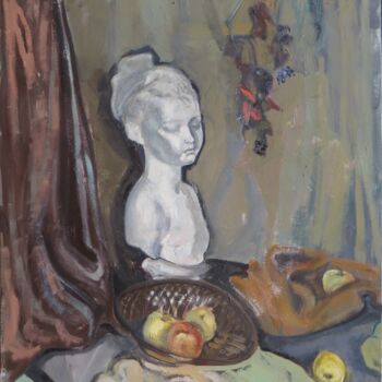 Painting titled "The plaster girl" by Svetlana Martirosyan, Original Artwork, Oil