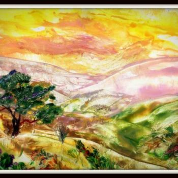 Painting titled "L'albero sul campo" by Svety Art, Original Artwork