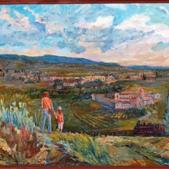 Painting titled "My provincial town." by Svetlana Prokosheva, Original Artwork, Oil