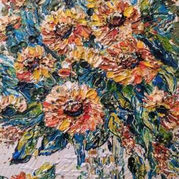 Peinture intitulée "Bouquet of sunflowe…" par Svetlana Pyzurenko, Œuvre d'art originale, Acrylique