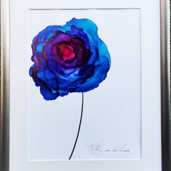 Malerei mit dem Titel "Blue Beauty" von Svetlana Ranta, Original-Kunstwerk, Tinte