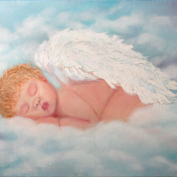「Sleeping Angel」というタイトルの絵画 Svetlana Samovarova (SA.LANA)によって, オリジナルのアートワーク, オイル