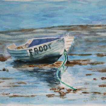 Painting titled "BOAT..." by Svetlana Samovarova (SA.LANA), Original Artwork, Watercolor