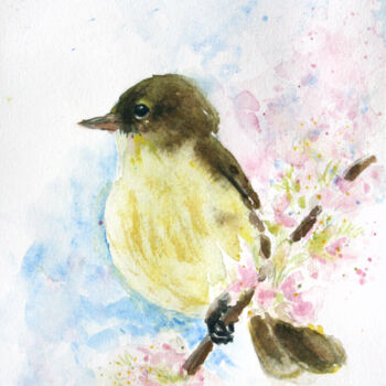 Malerei mit dem Titel "BIRD III" von Svetlana Samovarova (SA.LANA), Original-Kunstwerk, Aquarell