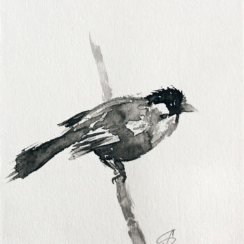 Dessin intitulée "BIRD I / Ink" par Svetlana Samovarova (SA.LANA), Œuvre d'art originale, Encre