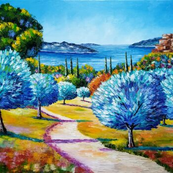 Malerei mit dem Titel "Blue olives" von Svetlana Samsonova, Original-Kunstwerk, Öl