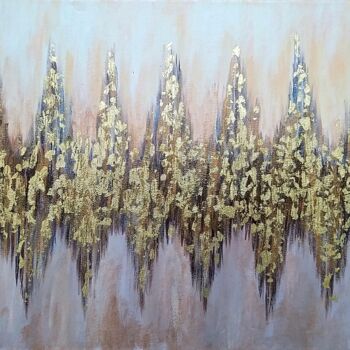 Peinture intitulée "Golden zigzag." par Svetlana Samsonova, Œuvre d'art originale, Acrylique