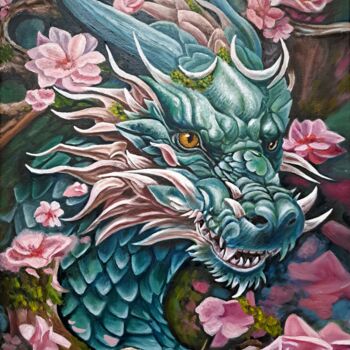 Painting titled "Dragon." by Svetlana Samsonova, Original Artwork, Oil