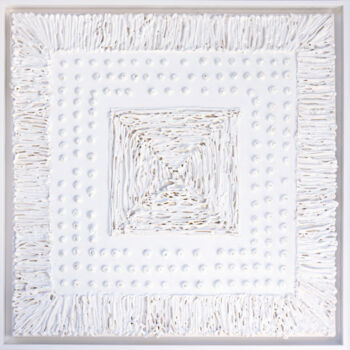 Картина под названием "White Harmony 1" - Svetlana Saratova, Подлинное произведение искусства, цемент