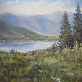 Painting titled "Бескиды.Озеро в Мед…" by Svetlana, Original Artwork, Oil