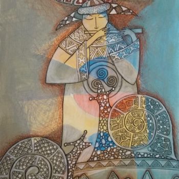 Printmaking titled "The songs of shaman." by Svetlana Sokol, Original Artwork, Digital Print