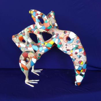 Скульптура под названием "Miraclle bird" - Svetlana Sokol, Подлинное произведение искусства, Папье-маше