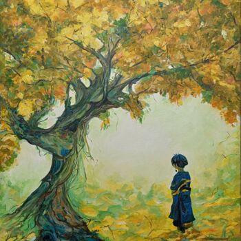 Painting titled "JAPANESE GIRL AND T…" by Svetlana Sokolova, Original Artwork, Oil