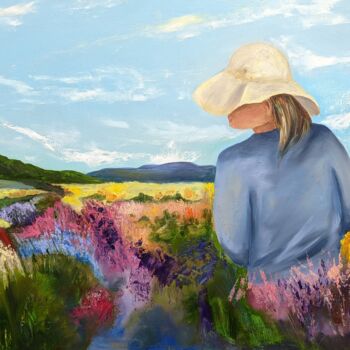 Painting titled "Meadow" by Svetlana Tyan, Original Artwork, Oil