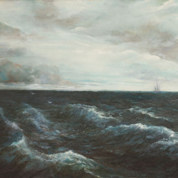 Painting titled "МОРСКОЙ ПЕЙЗАЖ Х.М." by Svetlana Vakhnina Drutskaia, Original Artwork, Oil