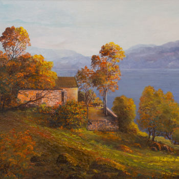 Malerei mit dem Titel "НА ИТАКЕ Х.М." von Svetlana Vakhnina Drutskaia, Original-Kunstwerk, Öl