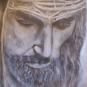 Dessin intitulée "Иисус" par Svetlana Zakanach, Œuvre d'art originale, Crayon
