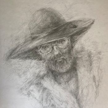 Drawing titled "man in hat" by Svetlana Grigorovich, Original Artwork, Pencil